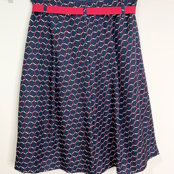 NWT VTG Talbots 100% Silk Monogram Nautical Print Skirt Ribbon Waist Tie 6 - Picture 4 of 10